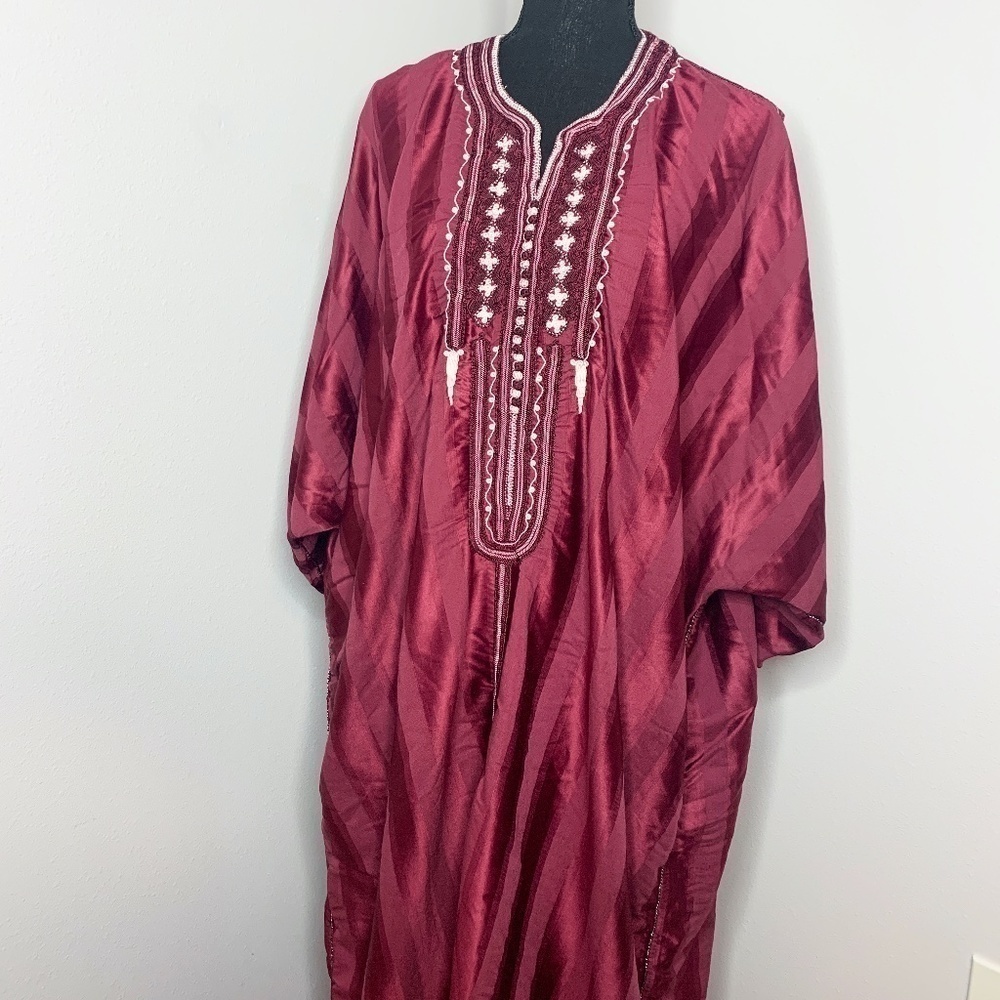 Purple Indian Women's Kaftan Cover Up Tunic Dress